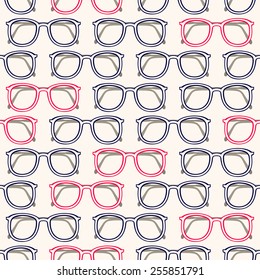 seamless background with gray and pink eyeglass frames