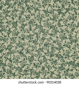 Seamless background of green in the Baroque