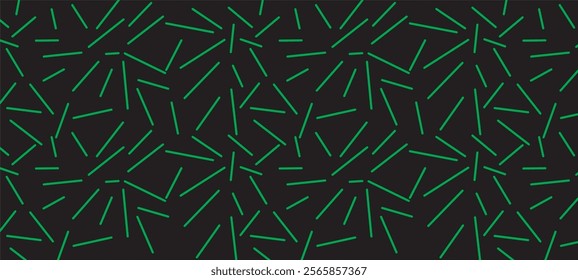 Seamless background. Green and Black background, random abstract Line, strip, stripes pattern