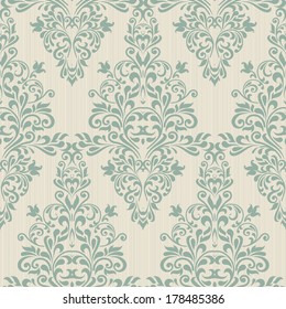 Seamless background of green color in the style of baroque 