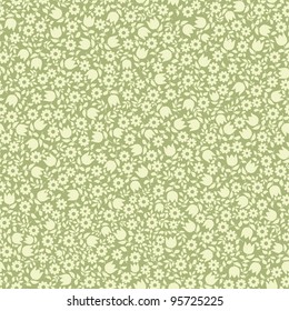 Seamless background with green flowers