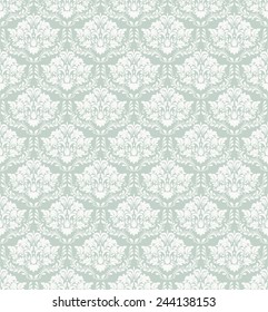 Seamless background of green and grey colors in the style of baroque