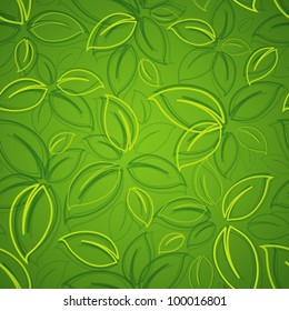 seamless background with green leaves