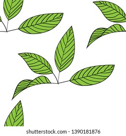 seamless background with green leaves