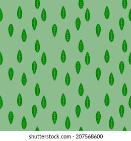 Seamless Background of Green Leaves