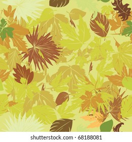 Seamless background with green leaves