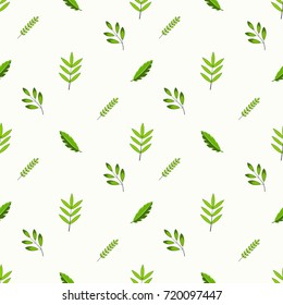seamless background with green leaves