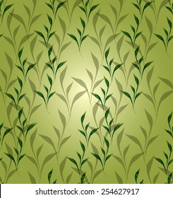 Seamless background with green leaves. EPS10 vector illustration.