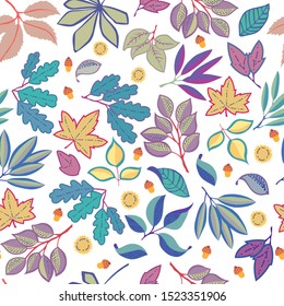 Seamless background with green leaves. Vector illustration, EPS 10