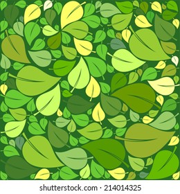 fondo transparente con hojas verdes. Ilustración vectorial. 