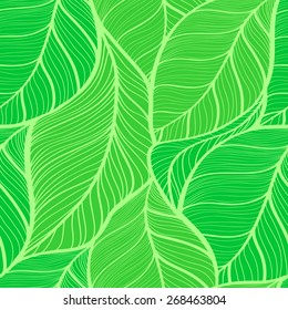 seamless background of green leaves vector illustration