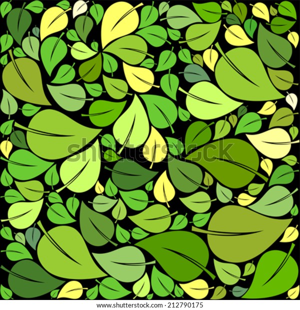 Seamless Background Green Leaves Vector Illustration Stock Vector ...