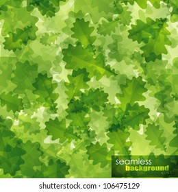 seamless background with green oak leaves