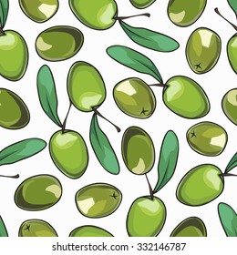 seamless background with green olives