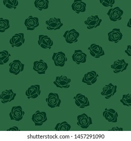Seamless background with green roses . vector

