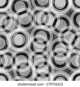 Seamless background Grey And Black Abstract Circles. EPS10 vector.