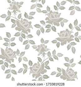 seamless background with grey roses