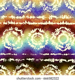 Seamless background. Grunge ethnic geometric pattern on blur background.