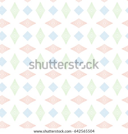 Seamless background with guilloche rhombus Thin wavy lines texture.