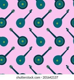 Seamless background with guitars