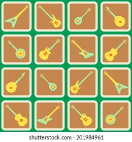 Seamless background with guitars