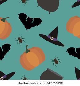 seamless background of halloween from different subjects.