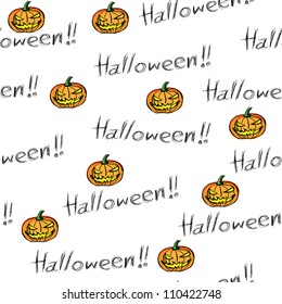 seamless background for halloween, doodle style.
