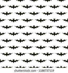 Seamless background for Halloween with flying bats, illustration.