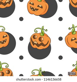 Seamless background halloween pumpkin.