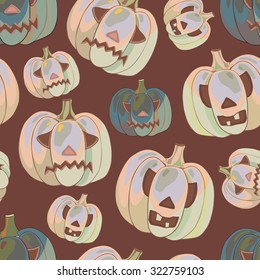 seamless background with halloween pumpkins