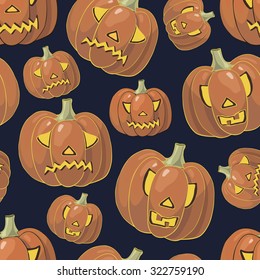 seamless background with halloween pumpkins