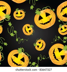 seamless background with Halloween pumpkins