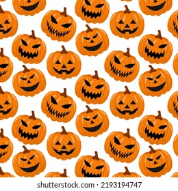 Nahtloser Hintergrund von Halloween-Kürbis für Banner-Grußkartengrafik, Vektorgrafik