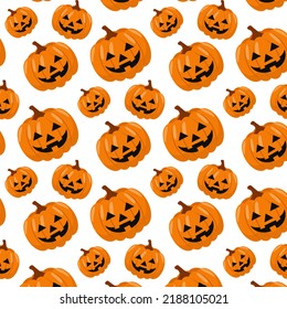 Seamless background of halloween pumpkins for poster, banner, greeting card.. Vector illustration.