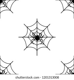 Seamless background of halloween spider. Vector illustration. Pattern for trendy fabric, wallpapers.
