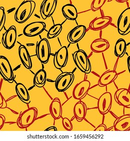 Seamless background with hand draw circle patterns
