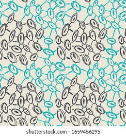 Seamless background with hand draw circle patterns