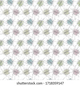 Seamless background with hand draw flowers.
