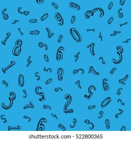 Seamless background with hand draw numbers, school pattern
