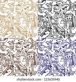 seamless background with hand drawn arrows