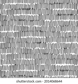 Seamless background hand drawn black strokes. Vector pattern abstract monochrome texture. Repeat tile brush stroke background. Ethnic modern hipster backdrop.