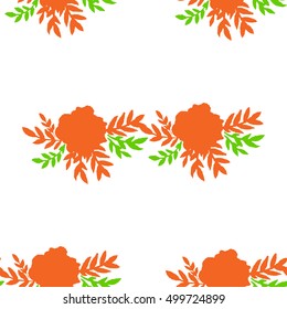 Seamless background with hand drawn floral and herbal elements.