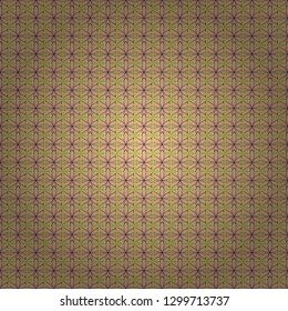 Seamless background with hand drawn flowers and plants. Vector illustration. Seamless pattern of stylized little flowers in beige, gray and yellow colors.