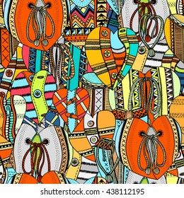 Seamless background of hand drawn hearts. Background for Valentines day. Vector, doodle design elements.