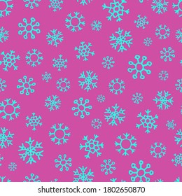 El fondo de los copos de nieve dibujados a mano es impecable. Elementos decorativos de Navidad y Año Nuevo. Ilustración vectorial.