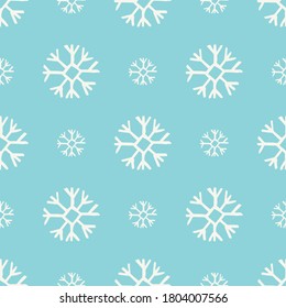 Seamless background of hand drawn snowflakes. Christmas and New Year decoration elements. Vector illustration.