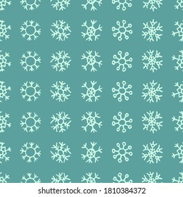 El fondo de los copos de nieve dibujados a mano es impecable. Elementos decorativos de Navidad y Año Nuevo. Ilustración vectorial.