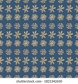 Seamless background of hand drawn snowflakes. Christmas and New Year decoration elements. Vector illustration.