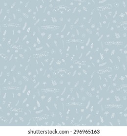 Seamless background of hand drawn vintage decorative floral elements icons and Welcome ribbons, Romantic background for web pages, wedding invitations, save the date cards