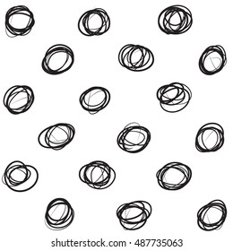 Seamless background of hand-drawn circles.